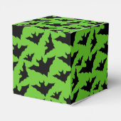 Halloween Schwarz-Fledermäuse grün coole Gaumenmus Geschenkschachtel (Rückseite)