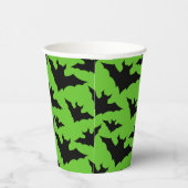 Halloween Schwarz-Fledermäuse grün coole Gaumenmus Pappbecher (Rechts)