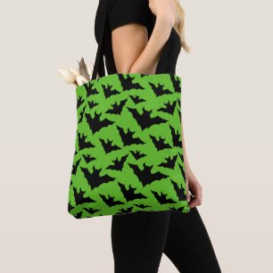 Halloween Schwarz-Fledermäuse grün coole Gaumenmus Tasche