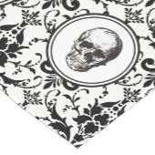 HALLOWEEN Schwarz Gothic Style Damask Muster Skull Kurzer Tischläufer (Ecke)