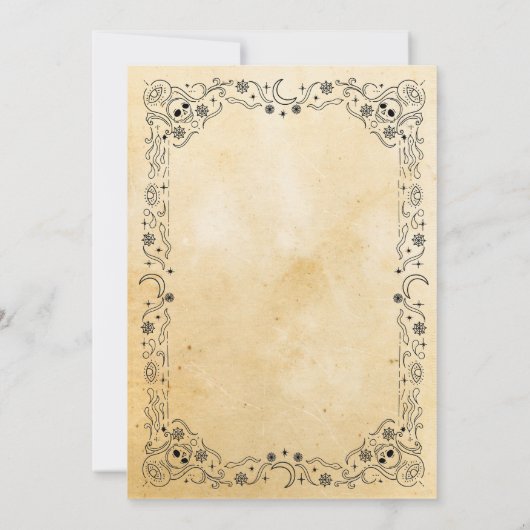 Halloween Schwarz-Gotik-Rahmen-Party-Skull Einladung (Rückseite)