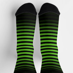 Halloween Schwarz grüne horizontale Streifen Ombre Socken