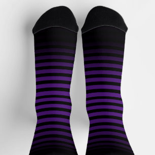 Halloween Schwarz lila horizontale Streifen Ombre Socken