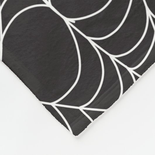 HALLOWEEN SCHWARZ MIT WEISSEN COBWEBS FLEECEDECKE (Ecke)