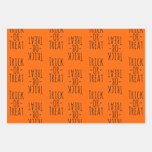 Halloween-Schwarz-Orange-Muster für Trick-oder-Lec Geschenkpapier Set (Vorderseite)
