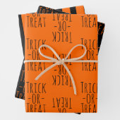 Halloween-Schwarz-Orange-Muster für Trick-oder-Lec Geschenkpapier Set (Beispiel)
