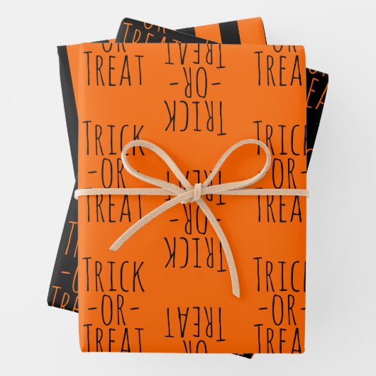 Halloween-Schwarz-Orange-Muster für Trick-oder-Lec Geschenkpapier Set (Beispiel)