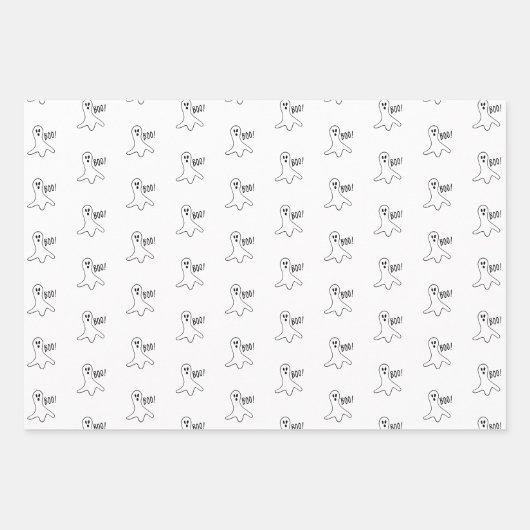 Halloween Schwarz-Orange-Schwarz-Geist Geschenkpapier Set (Vorderseite 2)