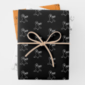 Halloween Schwarz-Orange-Schwarz-Geist Geschenkpapier Set (Beispiel)