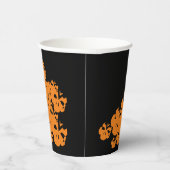 Halloween Schwarz-Orange Skulls-Haufen Pappbecher (Rechts)