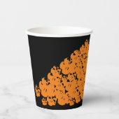 Halloween Schwarz-Orange Skulls-Haufen Pappbecher (Vorderseite)