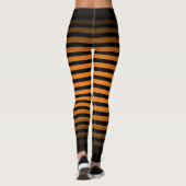 Halloween Schwarz-Orange Streifen ombre Leggings (Rückseite)