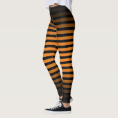 Halloween Schwarz-Orange Streifen ombre Leggings (Links)