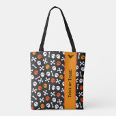 Halloween Schwarz, Orange und Weiß Symbole Tasche (Rückseite)
