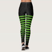 Halloween Schwarz-Spinnen-Webstreifen ombre Leggings (Rückseite)