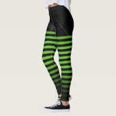 Halloween Schwarz-Spinnen-Webstreifen ombre Leggings (Links)