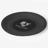 Halloween schwarz u. weiße Skelette, die Hochzeit Pappteller (Schrägansicht)