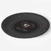 Halloween schwarz u. weiße Skelette, die Hochzeit Pappteller (Schrägansicht)