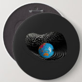 Halloween Schwarz und Blauer Planet Button (Vorne & Hinten)