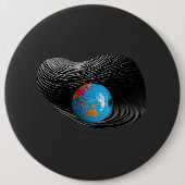 Halloween Schwarz und Blauer Planet Button (Vorderseite)