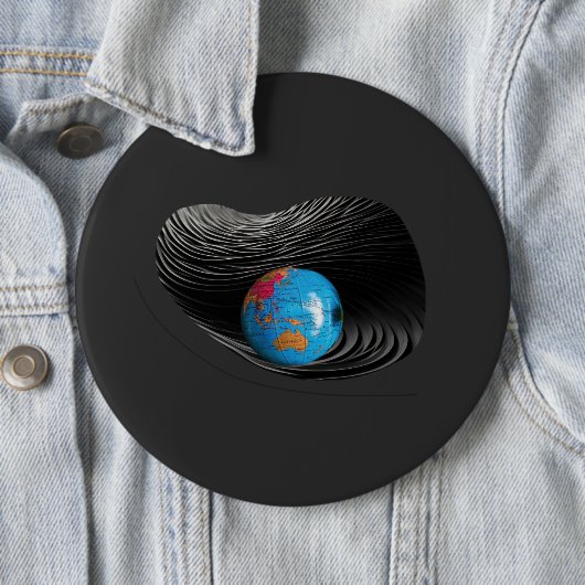 Halloween Schwarz und Blauer Planet Button (Beispiel)