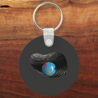 Halloween Schwarz und Blauer Planet Schlüsselanhänger