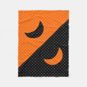 Halloween Schwarz und Orange Punkte Fleecedecke (Vorderseite)