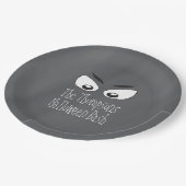 Halloween Schwarz und Weiß Beängstigende Augen Pappteller (Schrägansicht)