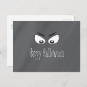 Halloween Schwarz und Weiß Beängstigende Augen Postkarte (Vorne/Hinten)