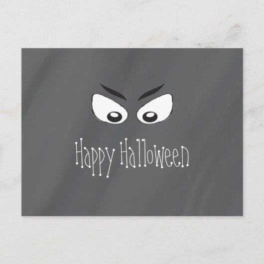 Halloween Schwarz und Weiß Beängstigende Augen Postkarte (Vorderseite)