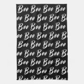 Halloween Schwarz/Weiß-Boottextmuster Geschirrtuch (Vertikal)