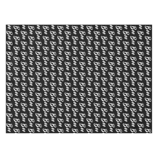 Halloween Schwarz/Weiß-Boottextmuster Tischdecke (Vorderseite (Horizontal))