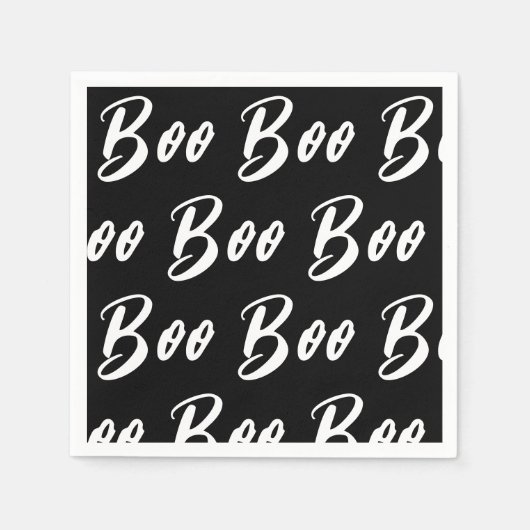 Halloween Schwarz/Weiß-Bottom-Textmuster Serviette (Vorderseite)