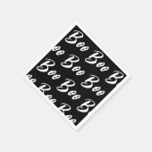 Halloween Schwarz/Weiß-Bottom-Textmuster Serviette (Ecke)