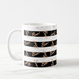 Halloween Schwarz-Weiß gestreifter BOO Kaffeebeche Kaffeetasse