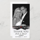 Halloween Schwarz-weiß Gothic LIEBE Foto Vielen Da Dankeskarte (Vorne/Hinten)