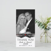 Halloween Schwarz-weiß Gothic LIEBE Foto Vielen Da Dankeskarte (Stehend Vorderseite)