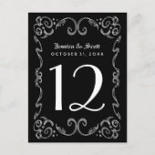 Halloween Schwarz-weiß Gothic Tischnummer Cards (Vorderseite)