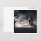 Halloween Schwarz-Weiß-Karte (Vorne/Hinten)