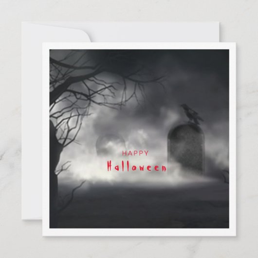 Halloween Schwarz-Weiß-Karte (Vorderseite)