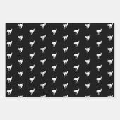 Halloween-Schwarz-Weiß-Katze Geschenkpapier Set (Vorderseite)