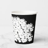 Halloween Schwarz-Weiß-Skulls-Haufen Pappbecher (Rückseite)