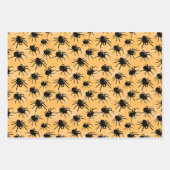 Halloween Schwarz-weiß Spider & Spider Webmuster Geschenkpapier Set (Vorderseite)