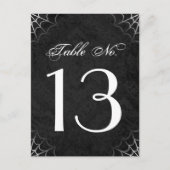 Halloween Schwarz-weiß Spider Web Tischnummer Card (Vorderseite)