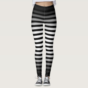 Halloween Schwarz-Weiß Streifen ombre Leggings