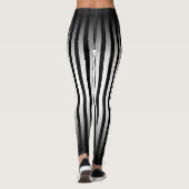 Halloween Schwarz-Weiß Streifen ombre Leggings (Rückseite)