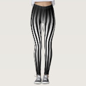 Halloween Schwarz-Weiß Streifen ombre Leggings (Vorderseite)
