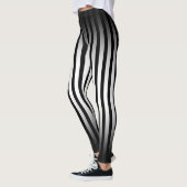 Halloween Schwarz-Weiß Streifen ombre Leggings (Links)