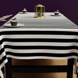 Halloween-Schwarz-Weiß-Streifenmuster Tischdecke