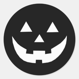 Halloween Schwarz-weiße Kürbislaterne beängstig Runder Aufkleber